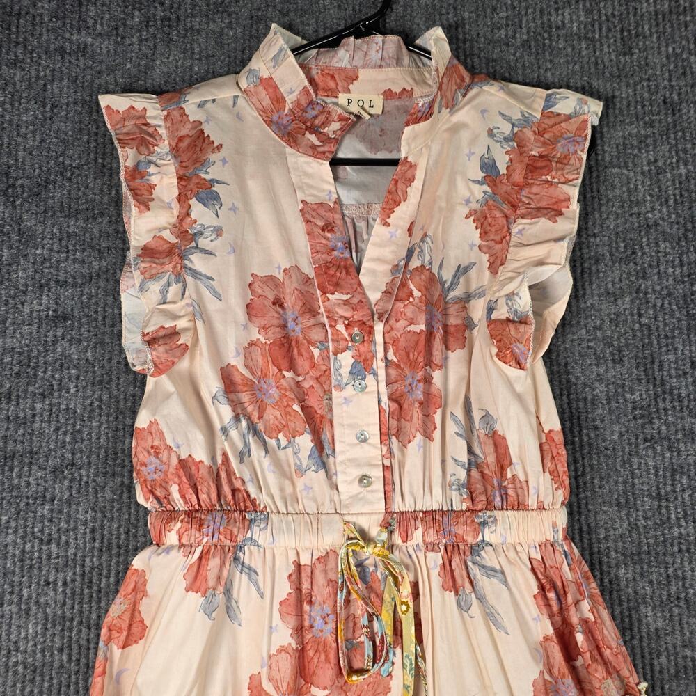 POL Floral Patchwork Maxi Dress Small Ruffle Sleeve Boho Cottagecore NWOT - Picture 7 of 8